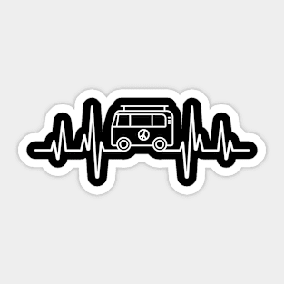 Van heartbeat design for van lifers and van enthusiasts Sticker